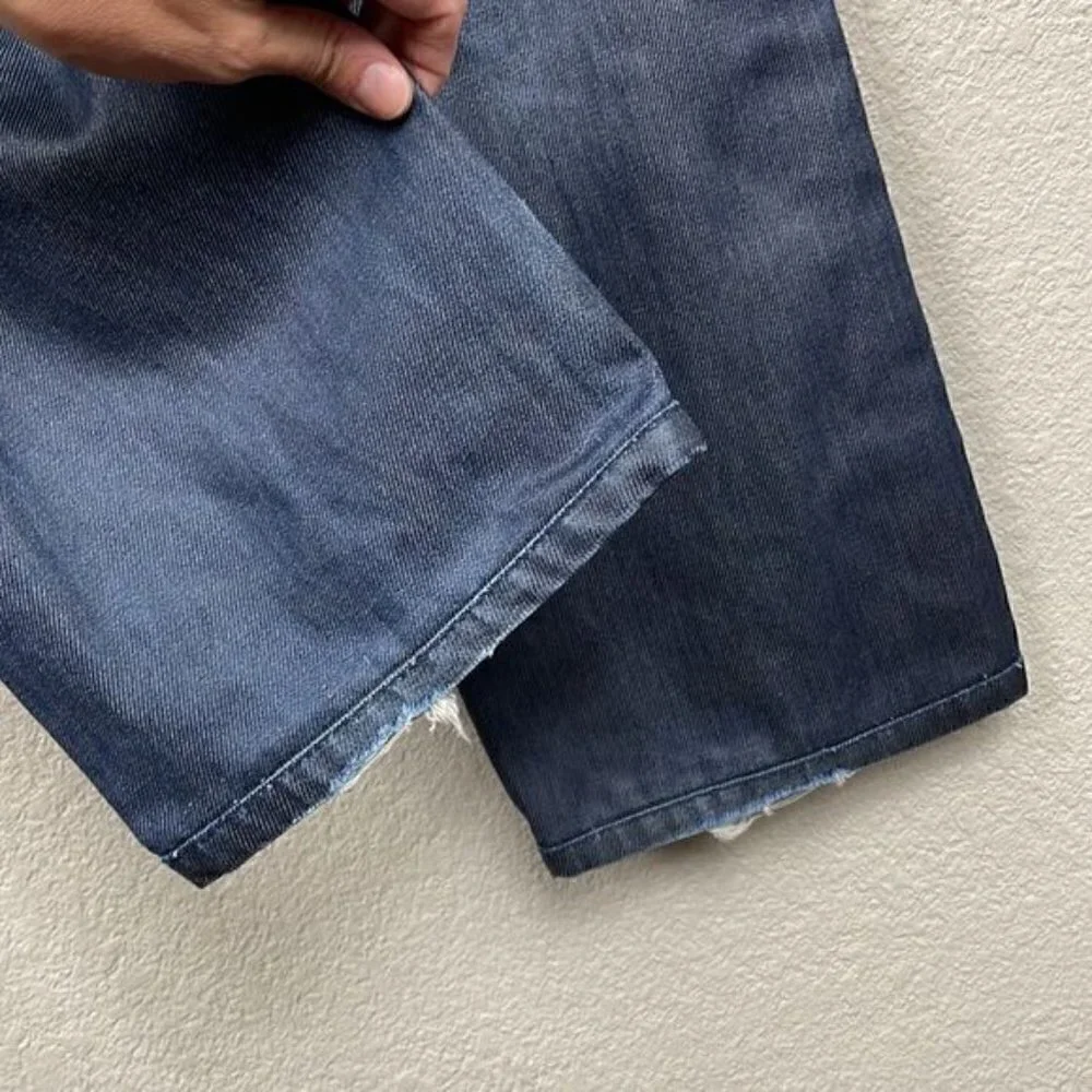 Jack & Jones Mens Straight Leg Jeans Dark Blue Button Fly Relaxed